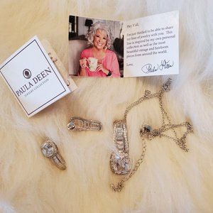 Paula Deen CZ Matching Necklace and Earrings Set